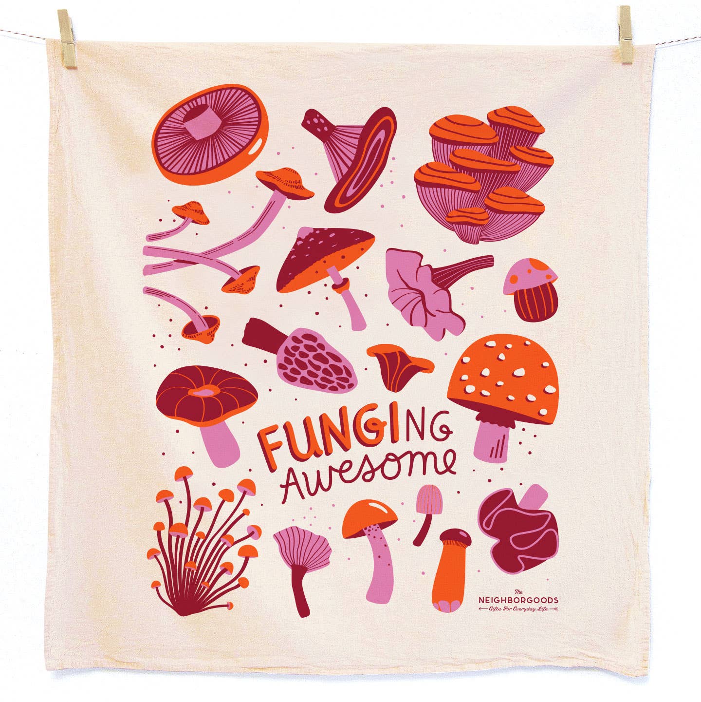 FIELD DAY (Mushrooms, Poppies) - Tea Towel Set of 2