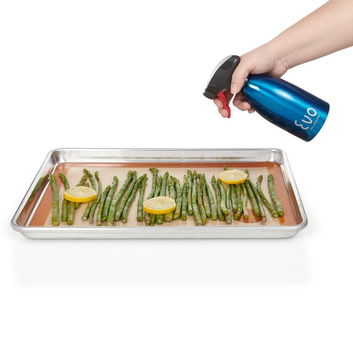 Evo Oil Sprayer, Stainless Steel, Blue, 16oz