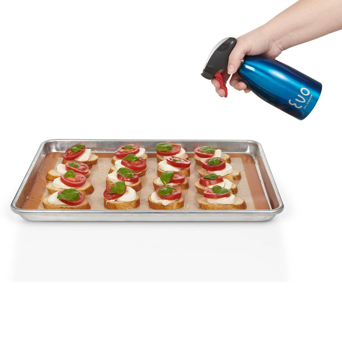 Evo Oil Sprayer, Stainless Steel, Blue, 16oz