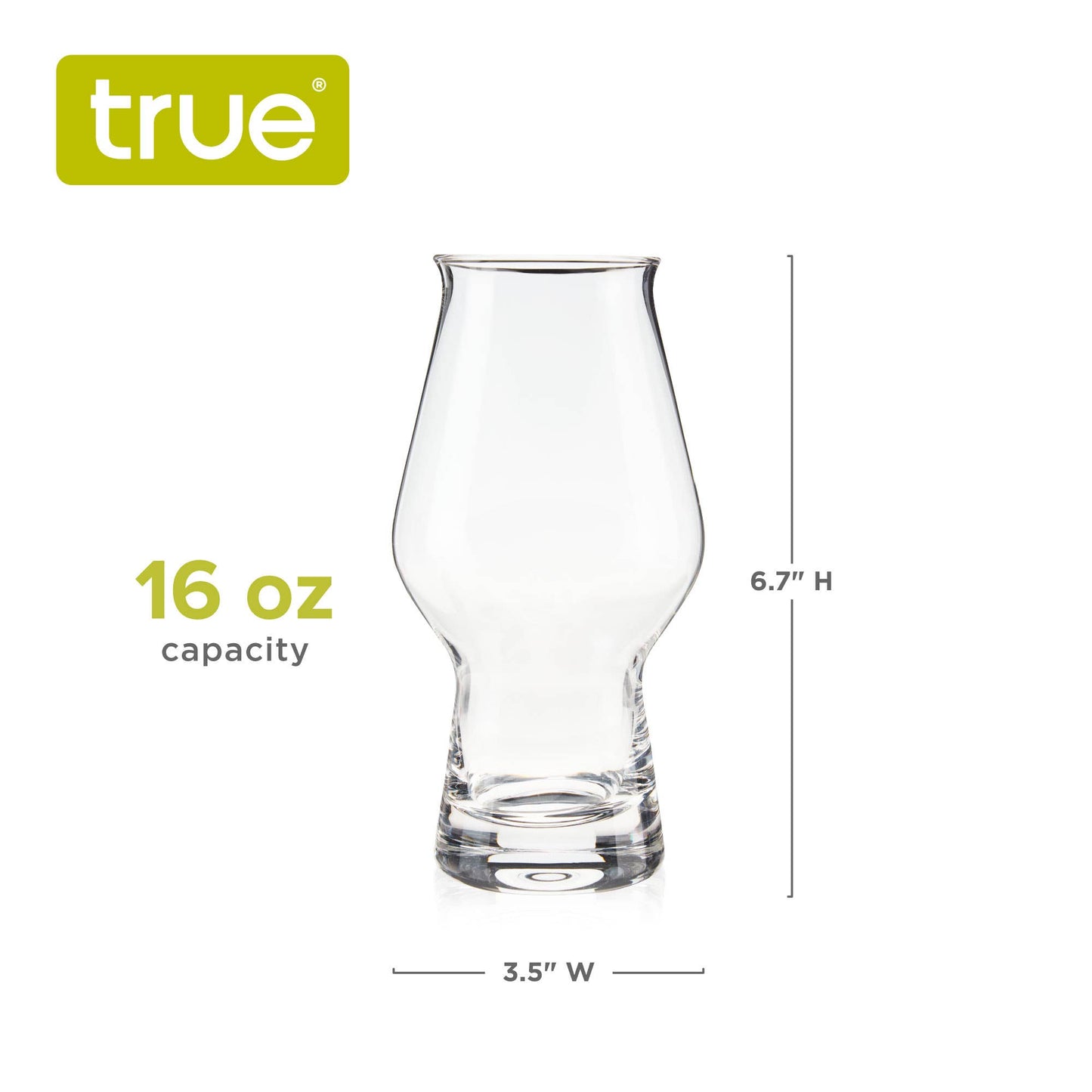 Tapered Glass IPA Beer Glasses - Set of 4