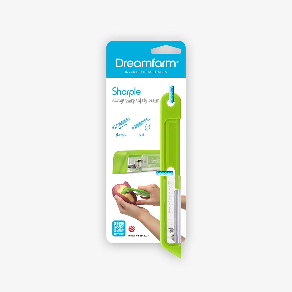 Sharple® - Self-sharpening Safety Peeler: Green