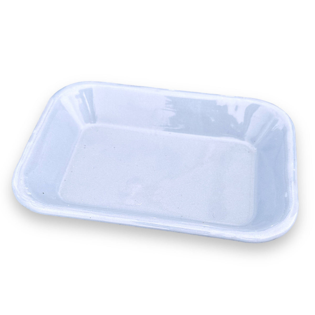 Enamel soap dish in hydrangea blue