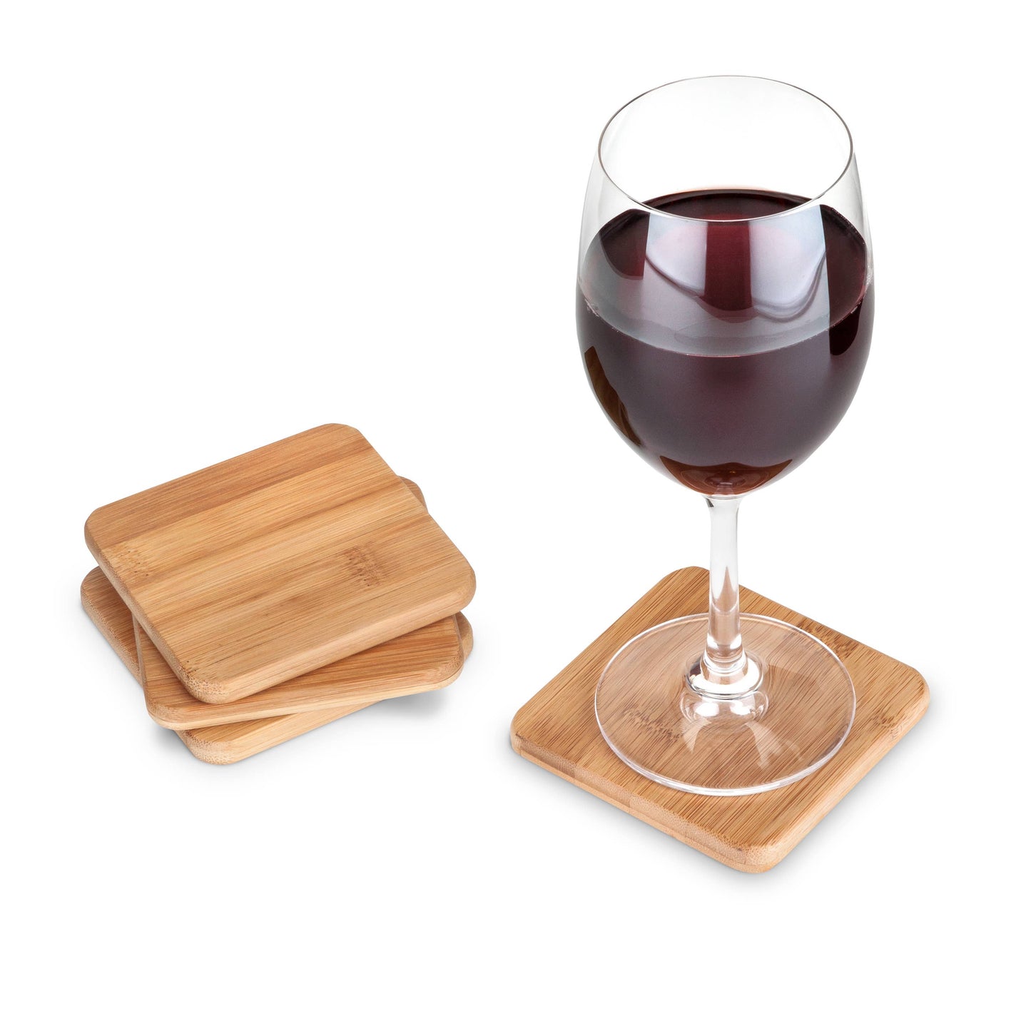 Stack Square Bamboo Coasters - Set of 4