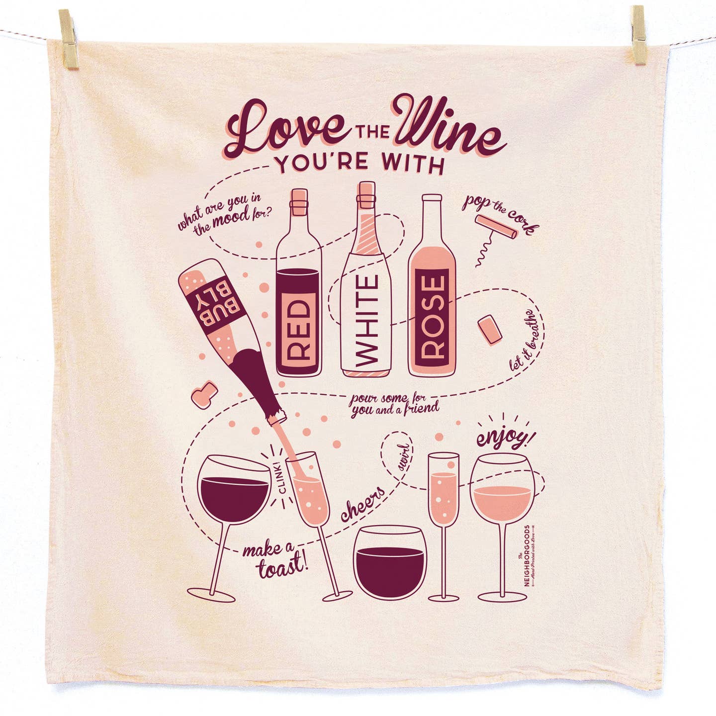Perfect Pairing (Wine, Cheese) - Tea Towel Set of 2