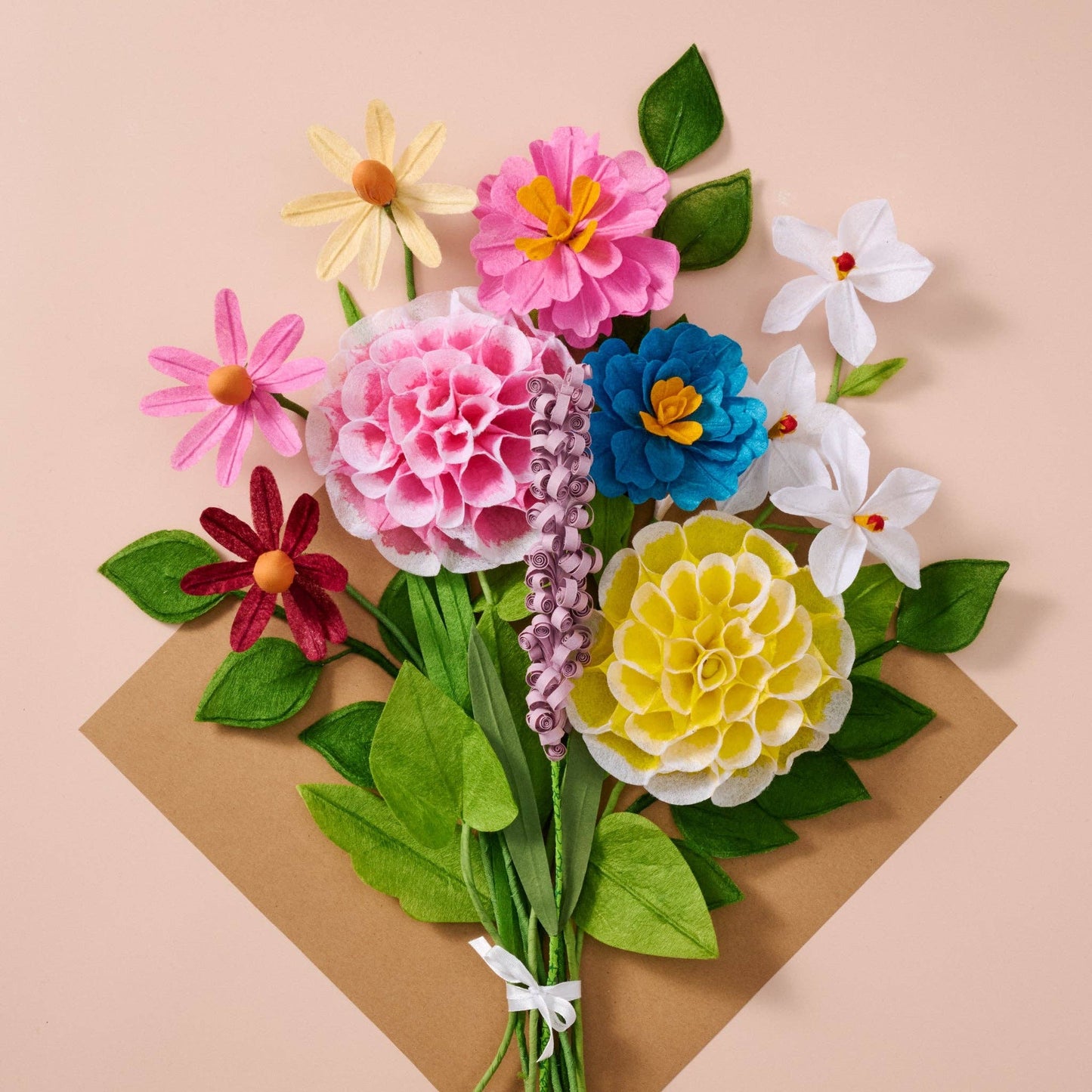 Silk Paper Cone Flowers - Cream