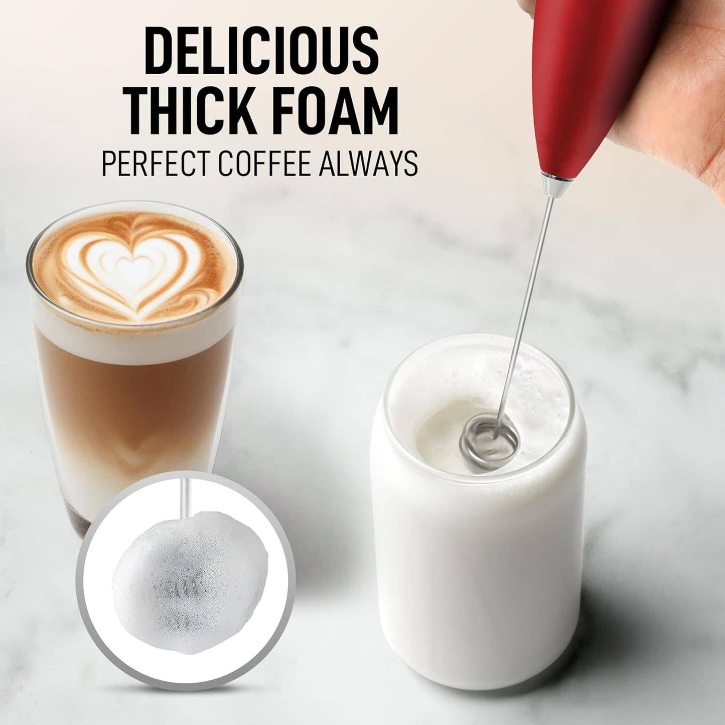 Zulay Double Whisk Milk Frother Handheld Mixer: Cotton Candy