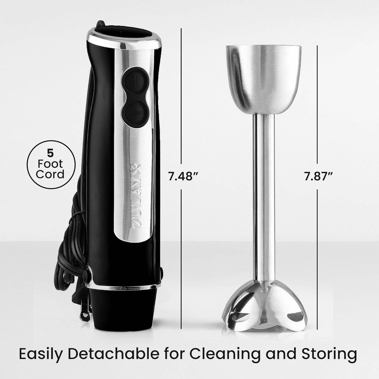 Powerful Immersion Blender Handheld - 800W : Red