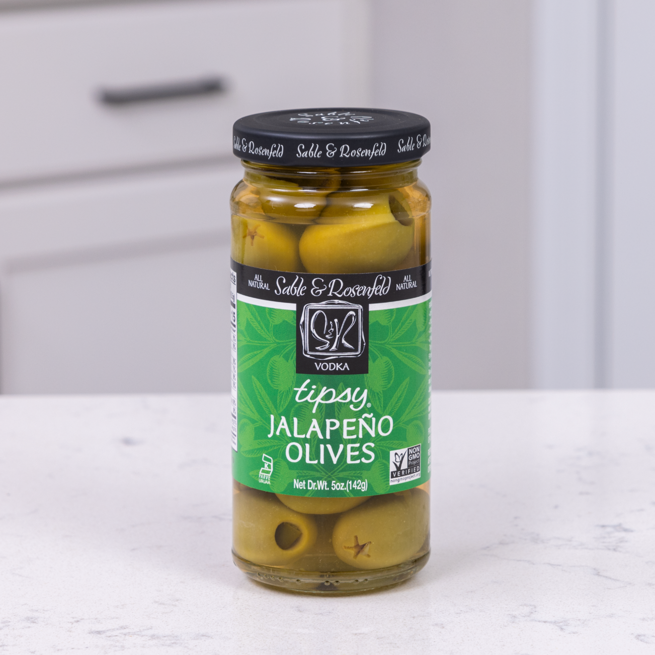 Sable & Rosenfeld All Natural Tipsy Vodka Jalapeno Olives 5o