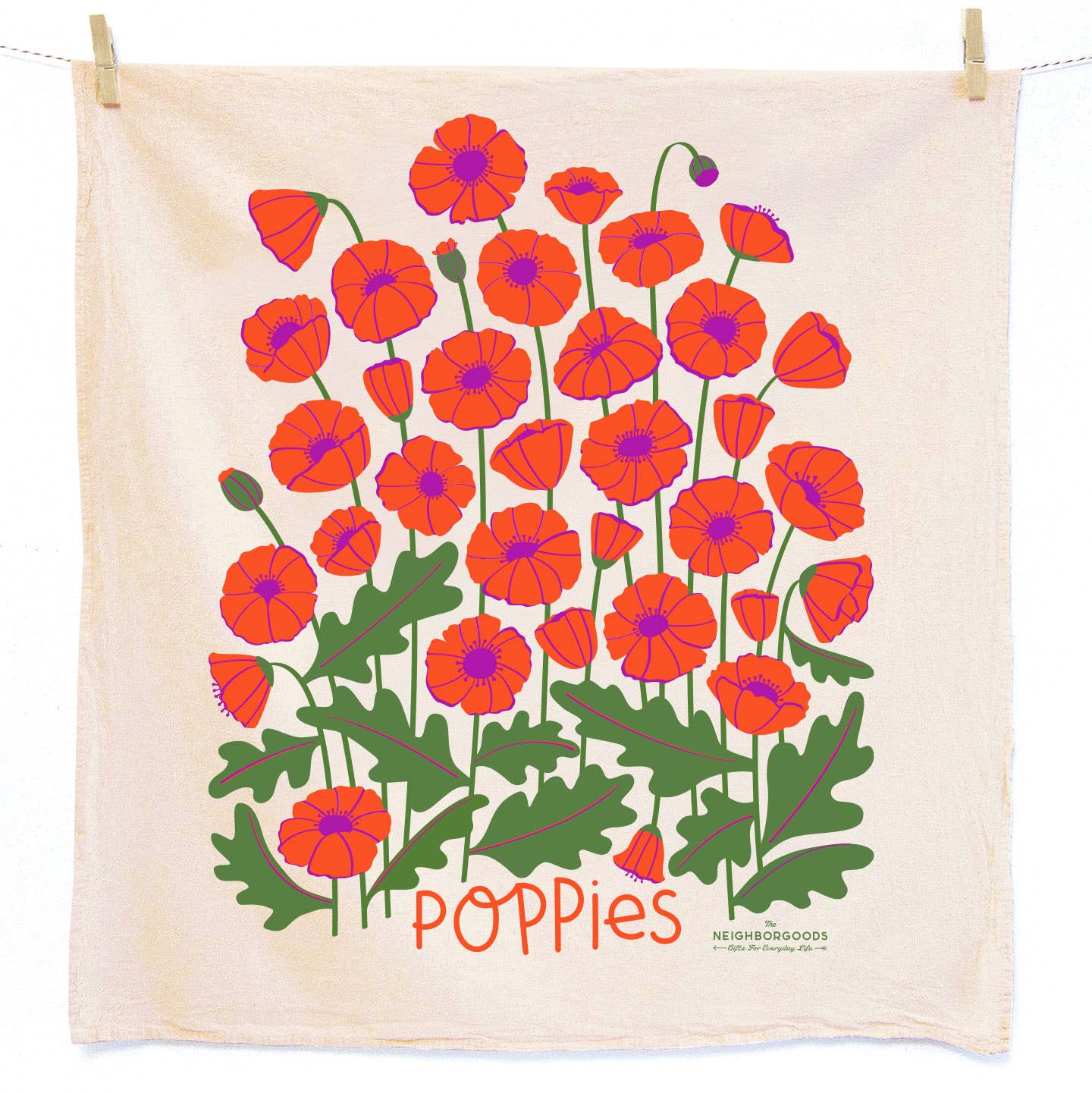 FIELD DAY (Mushrooms, Poppies) - Tea Towel Set of 2