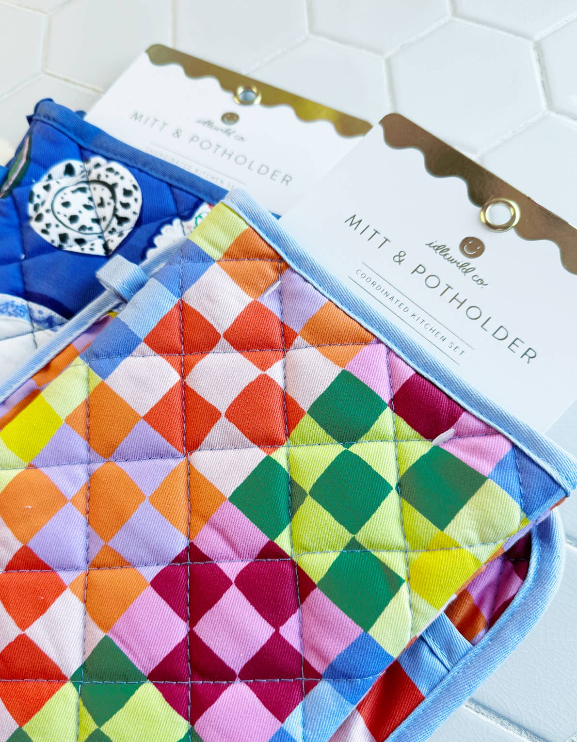 Bagel Cotton Oven Mitt + Pot Holder Set