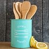 Utensil Crock Tin Turquoise