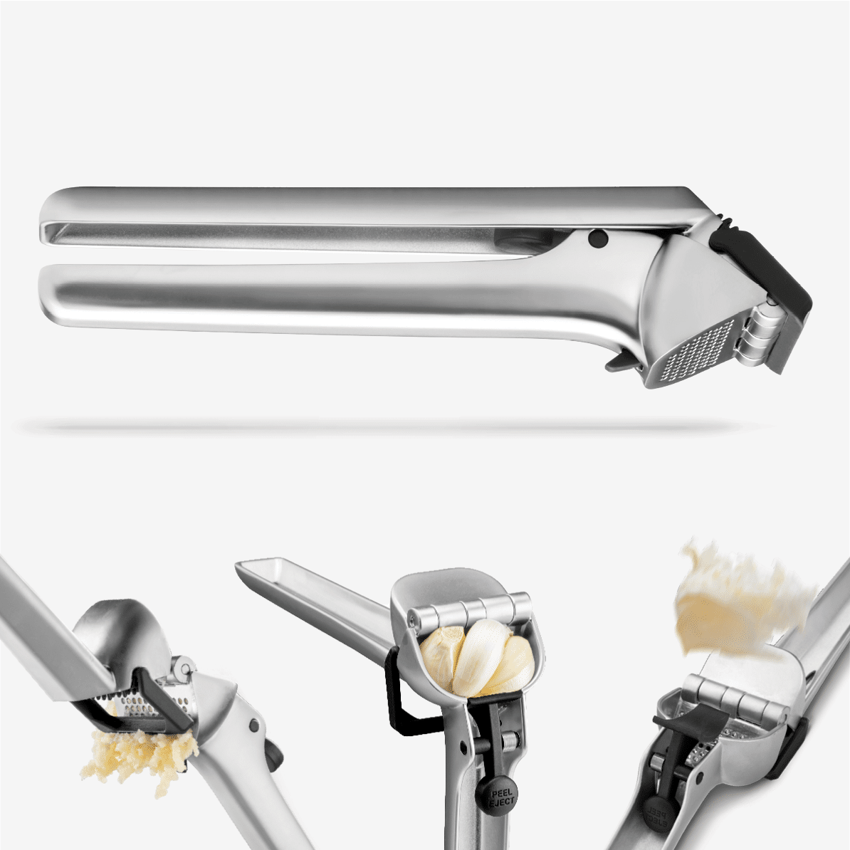 Garject - Garlic Press, Scrape, & Eject: Black