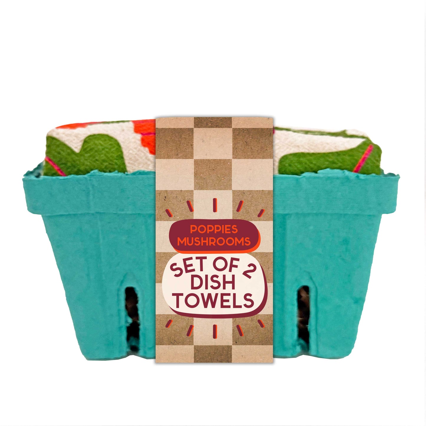 FIELD DAY (Mushrooms, Poppies) - Tea Towel Set of 2