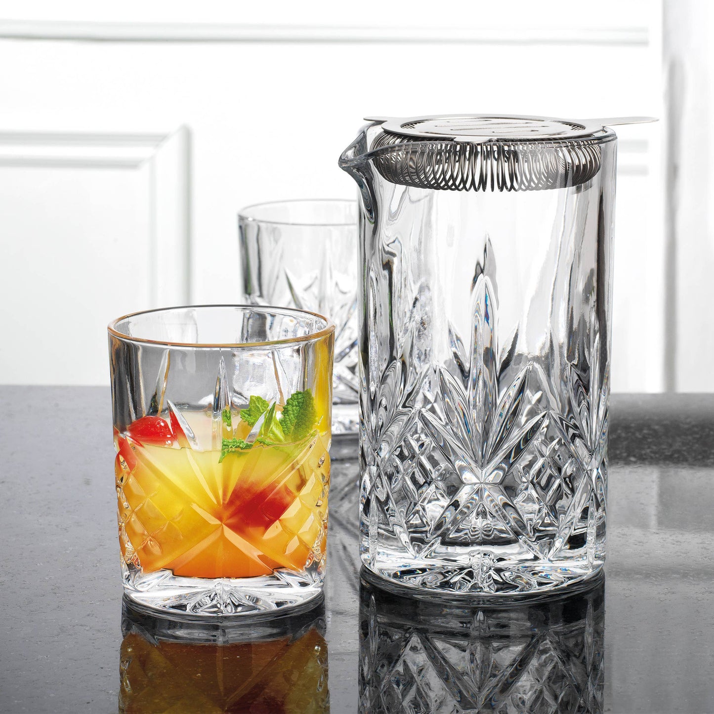 Drinking Pitcher and Strainer Set