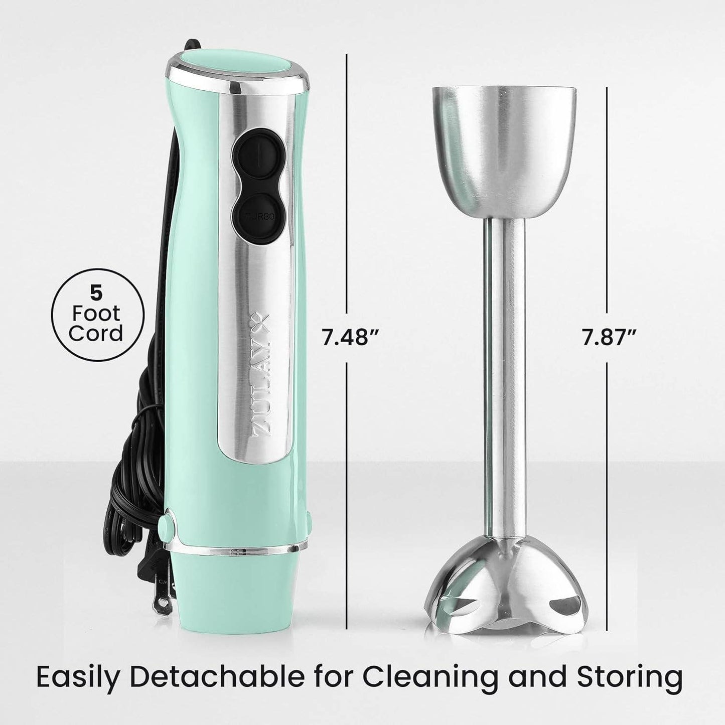 Powerful Immersion Blender Handheld - 800W : Gray