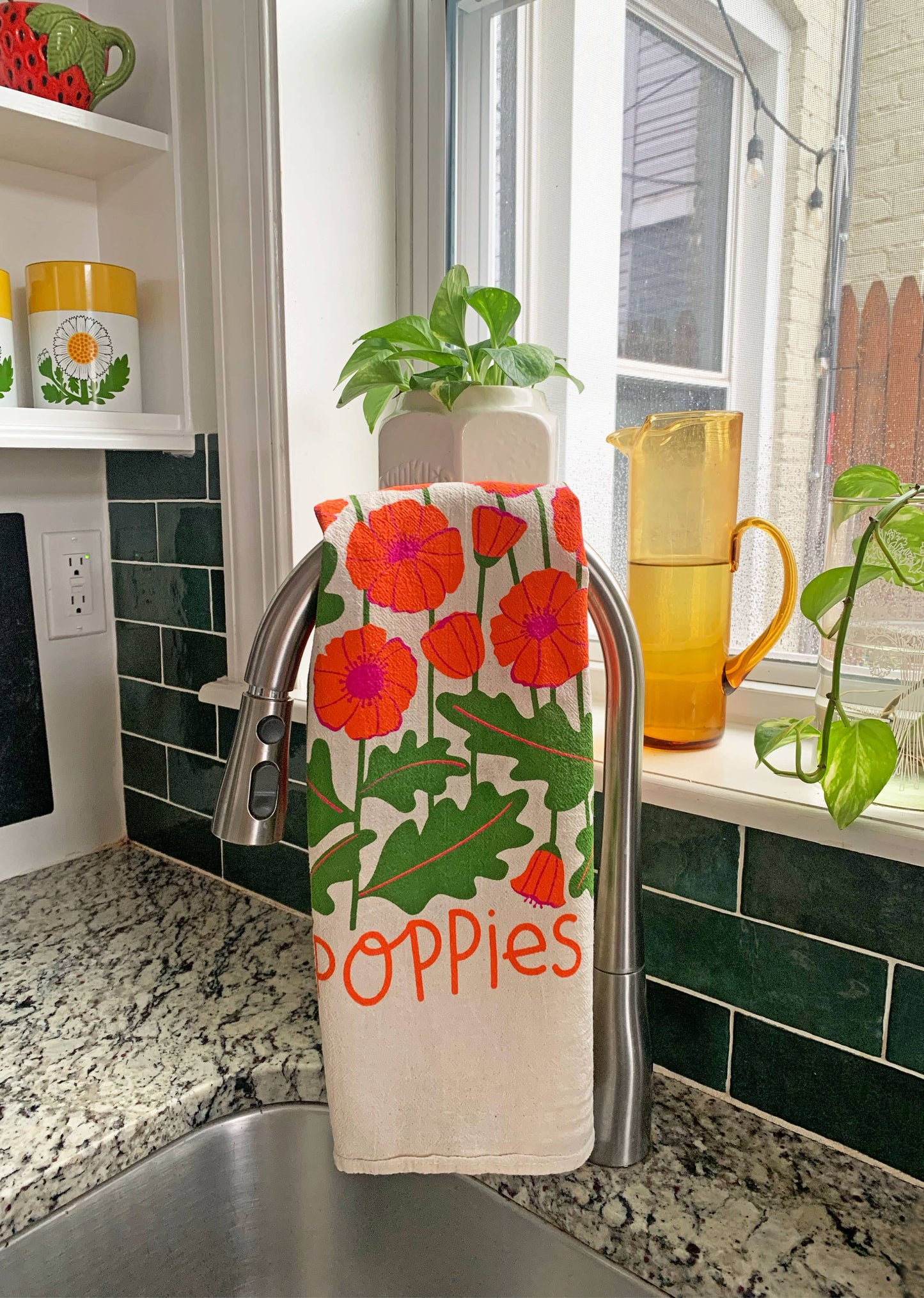 FIELD DAY (Mushrooms, Poppies) - Tea Towel Set of 2