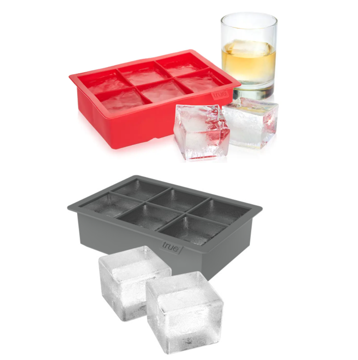 Colossal Silicone 2" Ice Cube Tray - Gray or Red: Red