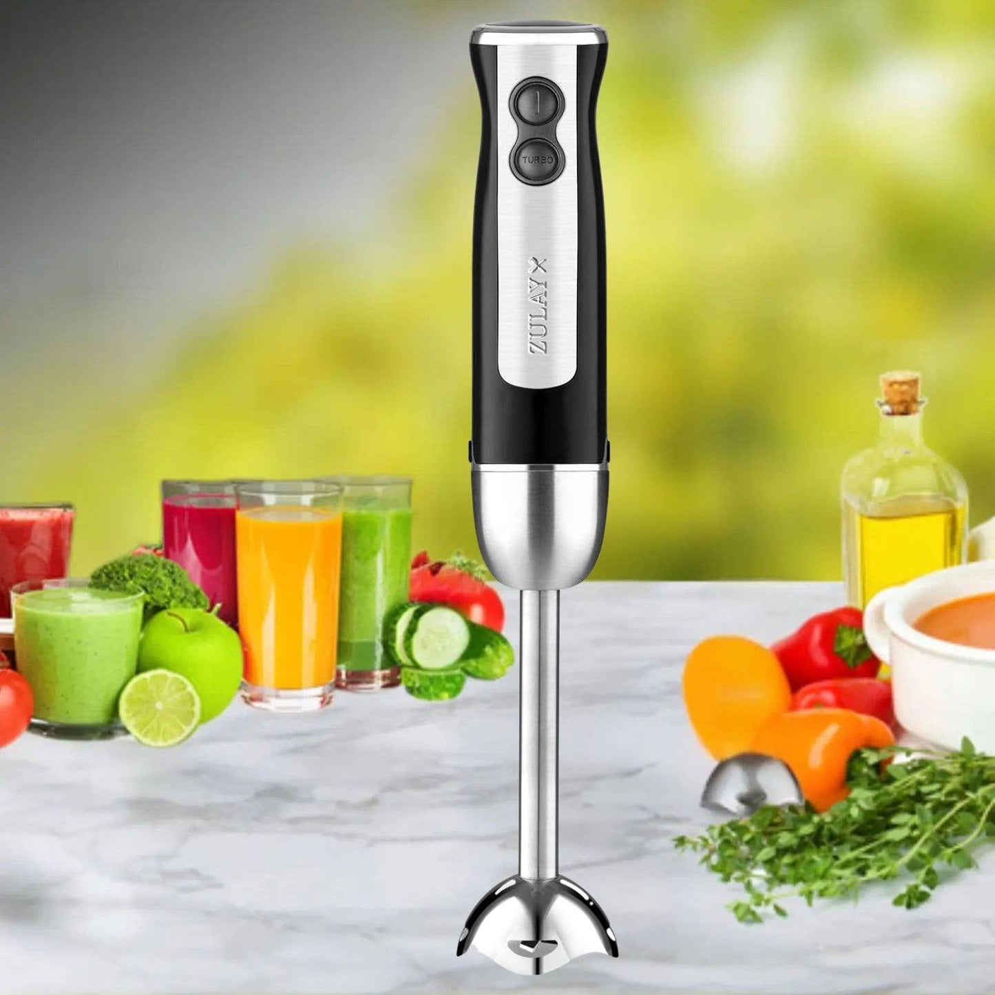 Powerful Immersion Blender Handheld - 800W : Gray