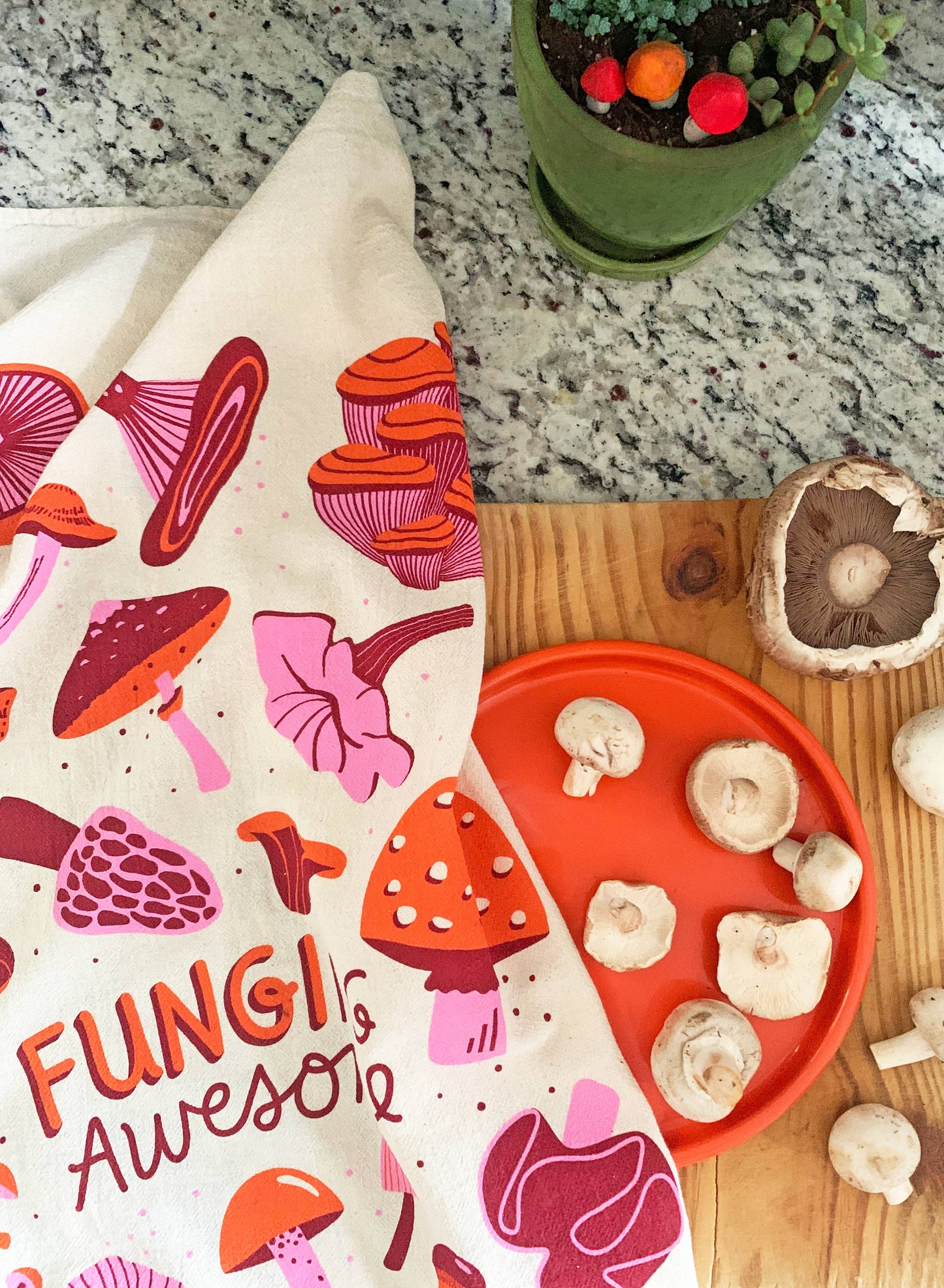 FIELD DAY (Mushrooms, Poppies) - Tea Towel Set of 2