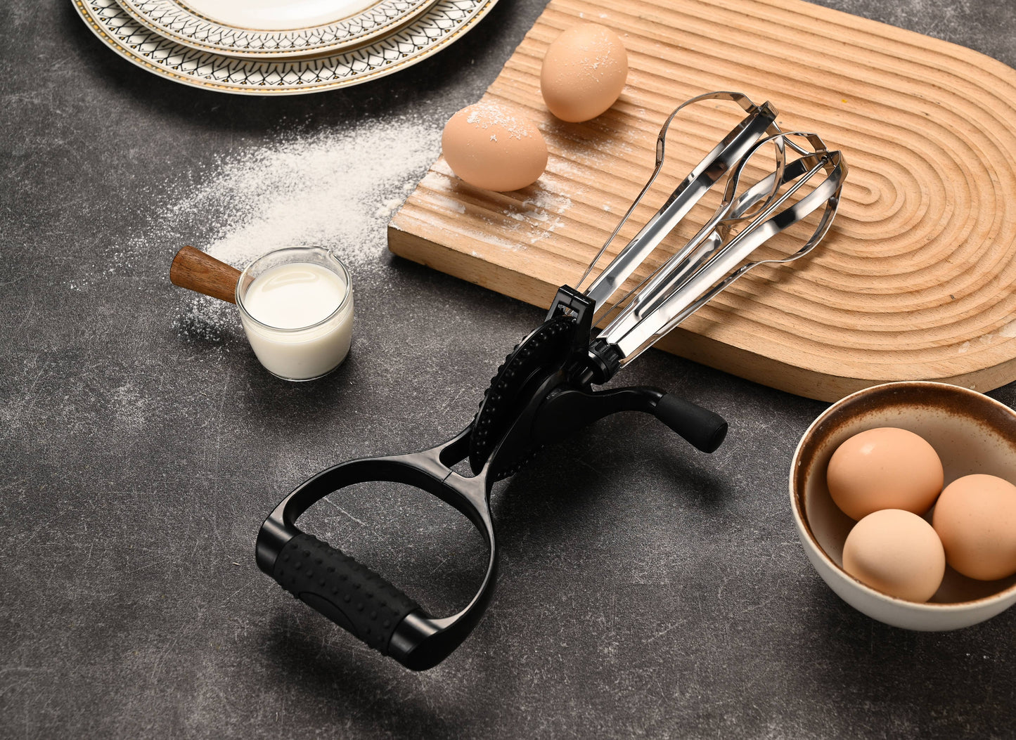 Fox Run Stainless Steel Manual Hand Mixer, 13" x 4"