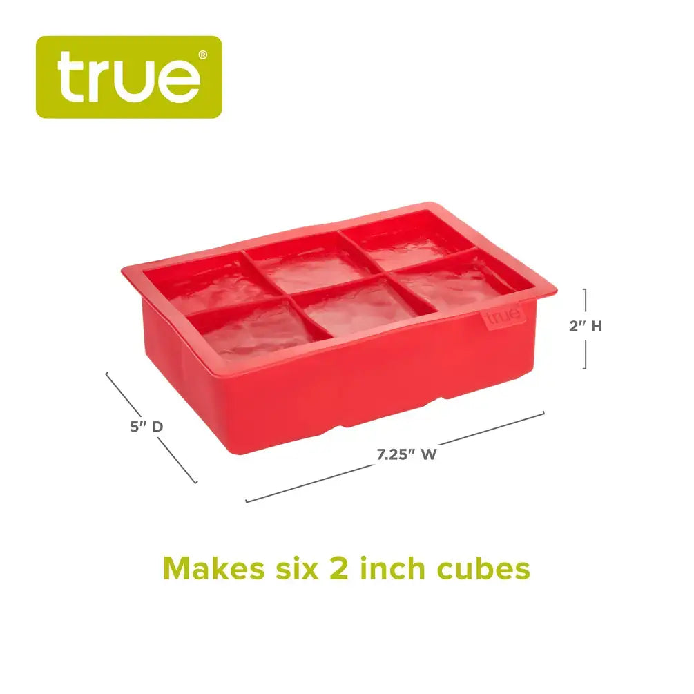 Colossal Silicone 2" Ice Cube Tray - Gray or Red: Red
