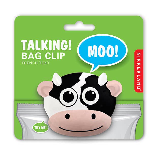 Cow Talking Bag Clip