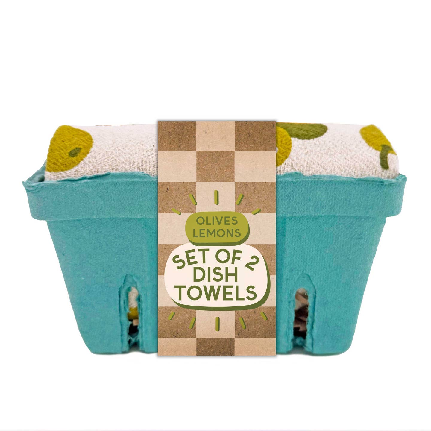 Olives with A Twist (Olive, Lemon) - Tea Towel Set of 2