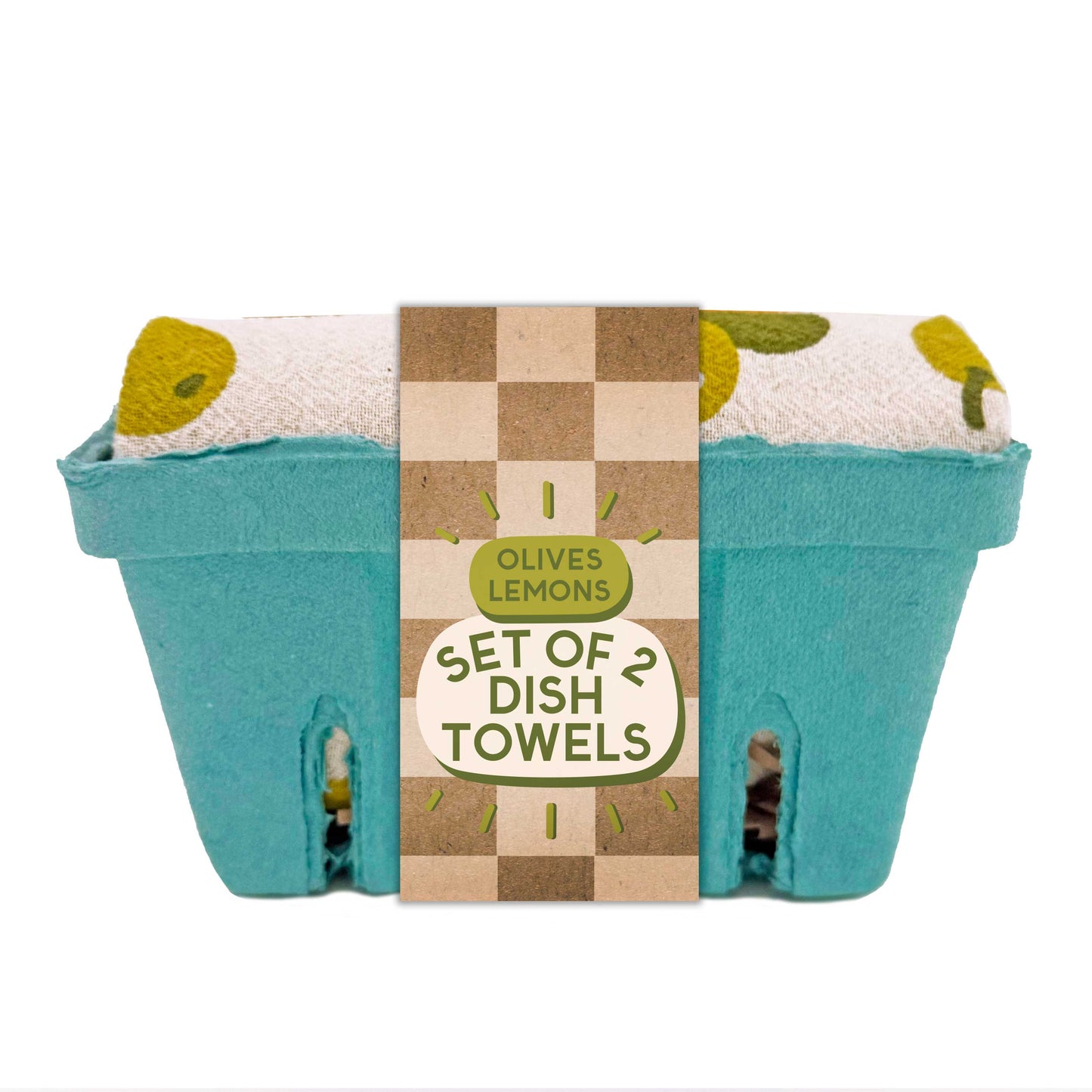 OLIVES WITH A TWIST (Olive, Lemon) - Tea Towel Set of 2