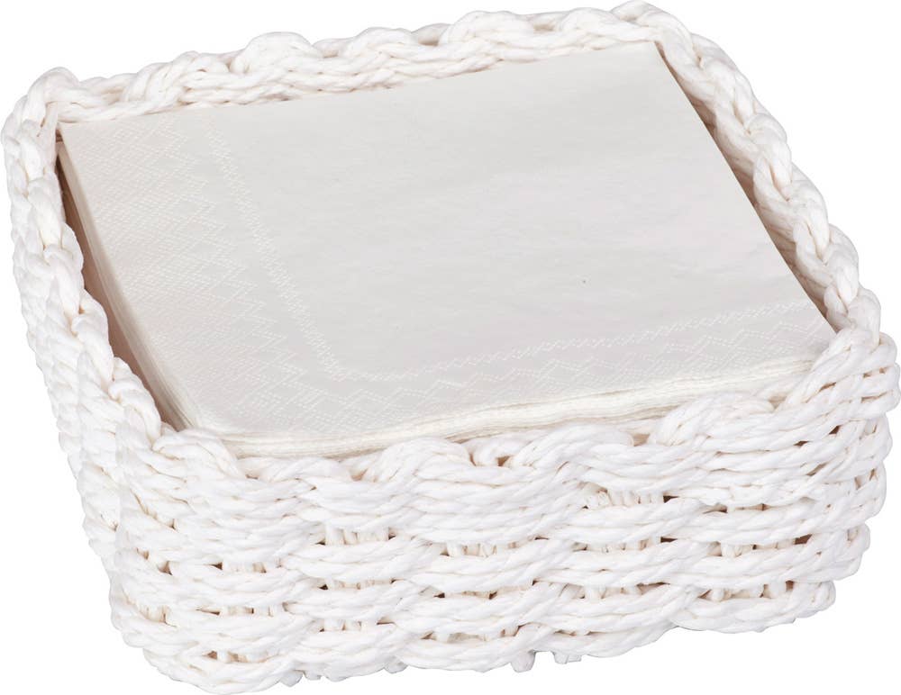 Paper Cocktail Napkin Paper Woven Caddy Paper Weave White