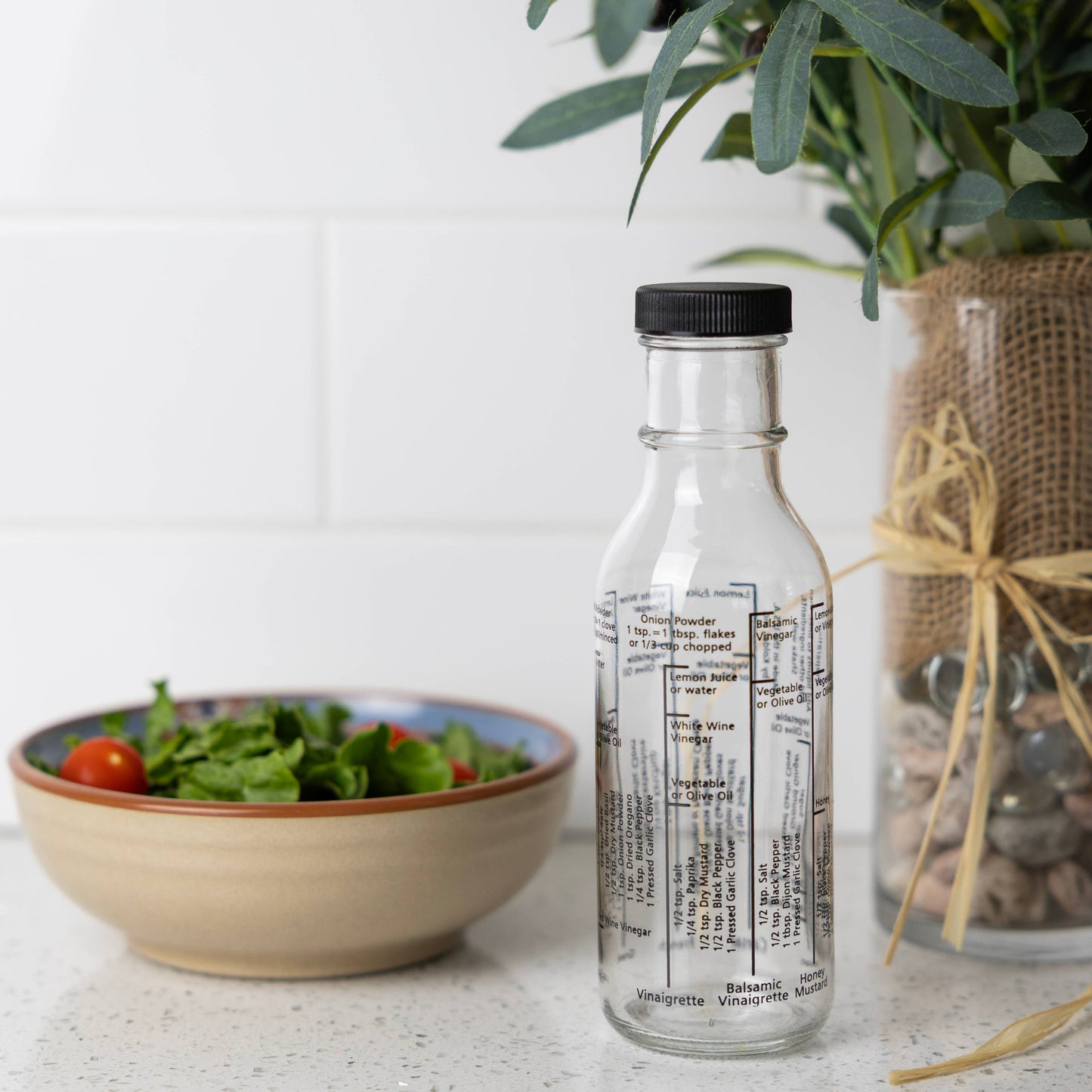 Fox Run Glass Salad Dressing Shaker Bottle, 300 ml/10.15 oz