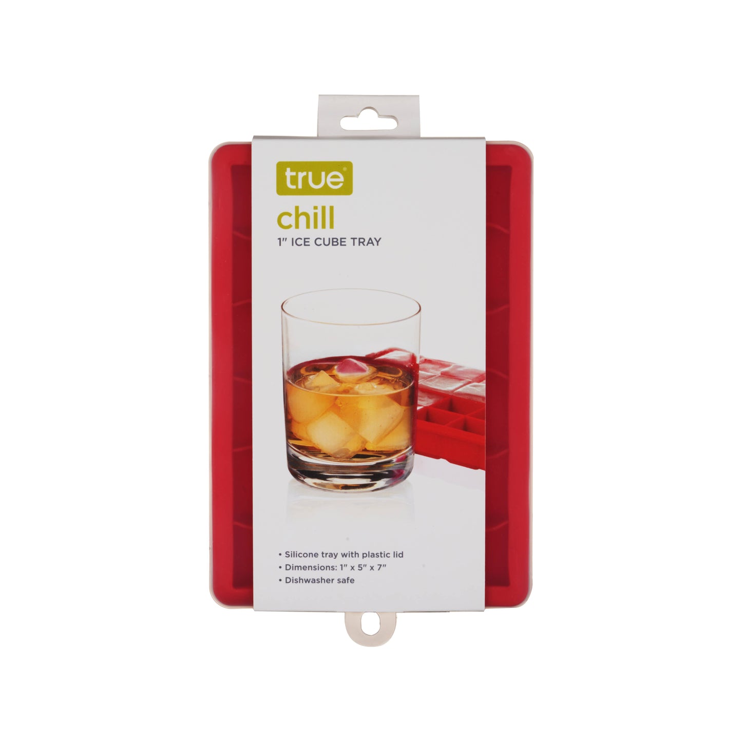 Chill 1" Ice Cube Tray w/ Lid - Blue & Red -Bulk Assortment