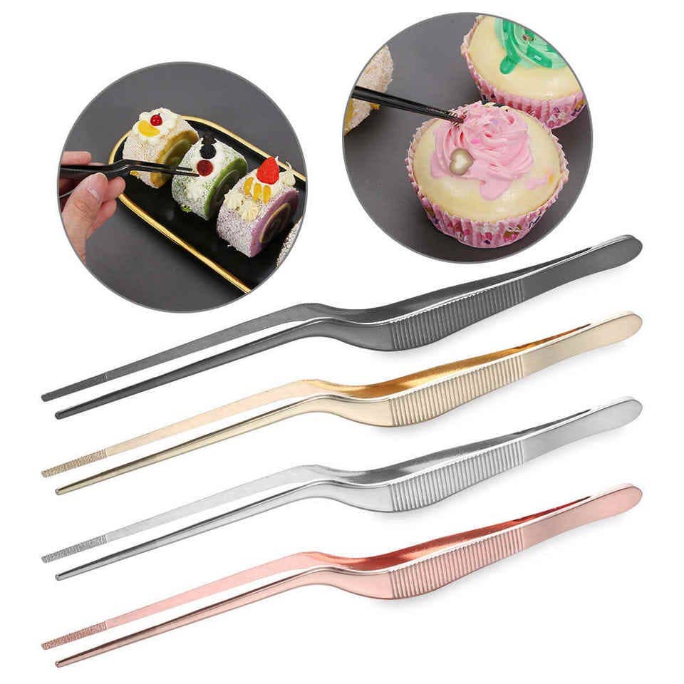 Chef plating Tweezer 8 Inch Stainless Steel Precision: 1 Pack(Mix & Match Colors)