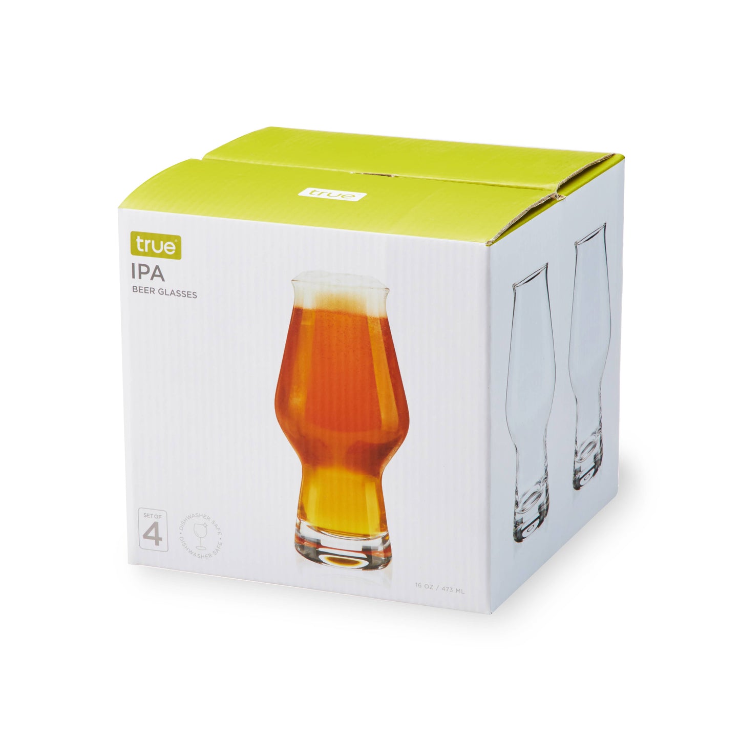 Tapered Glass IPA Beer Glasses - Set of 4