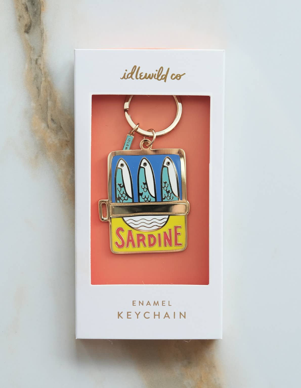 Tinned Fish Enamel Keychain: Unboxed