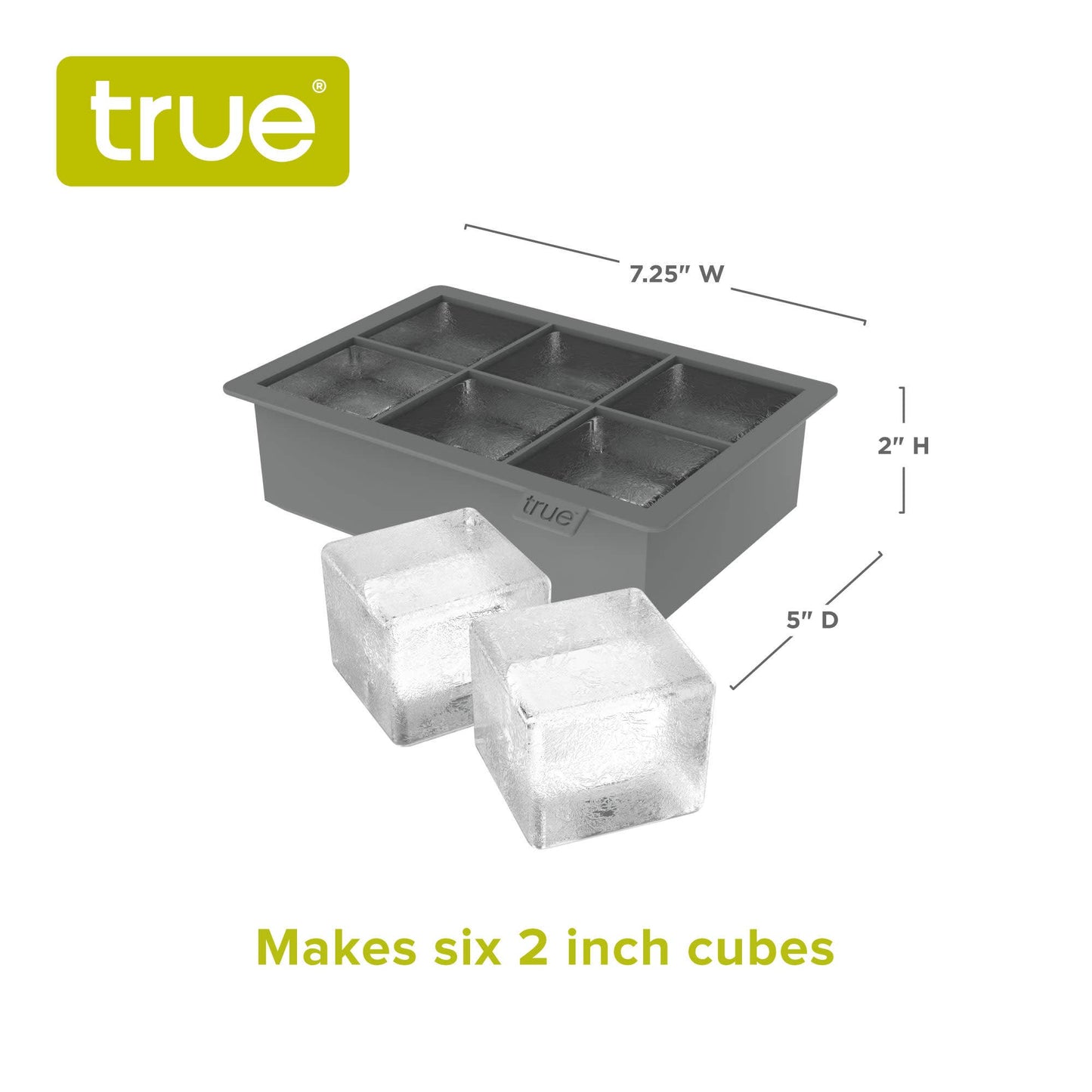 Colossal Silicone 2" Ice Cube Tray - Gray or Red: Gray