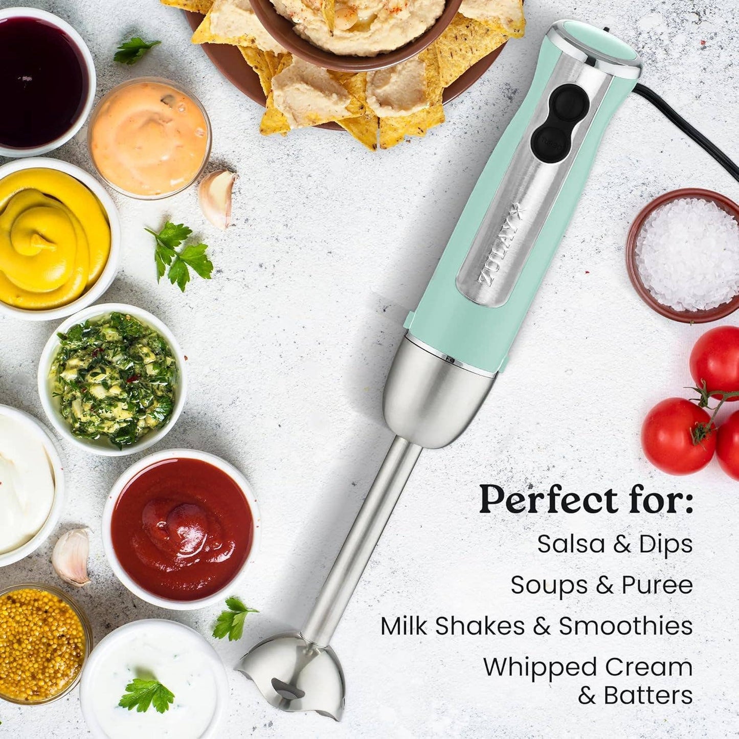 Powerful Immersion Blender Handheld - 800W : Gray