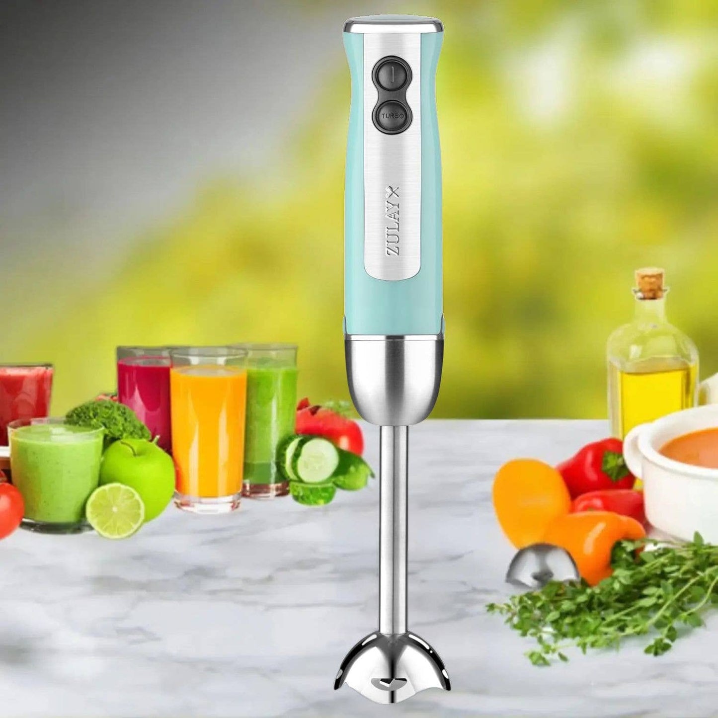 Powerful Immersion Blender Handheld - 800W : Gray