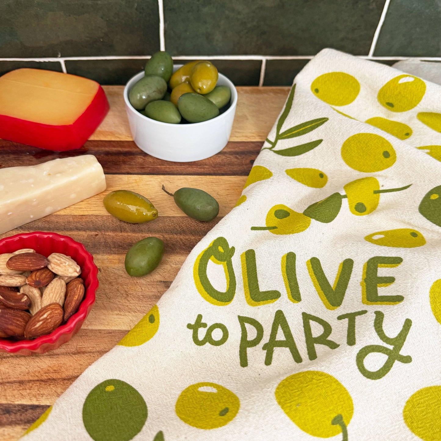 OLIVES WITH A TWIST (Olive, Lemon) - Tea Towel Set of 2