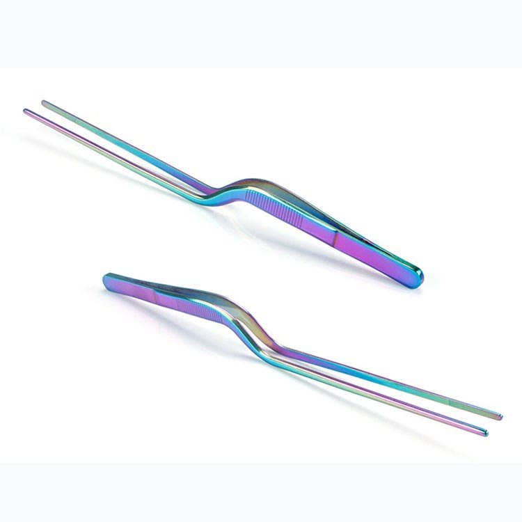 Chef plating Tweezer 8 Inch Stainless Steel Precision: 1 Pack(Mix & Match Colors)