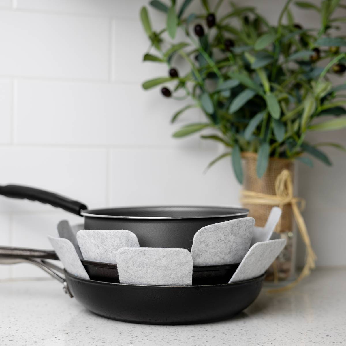 Cookware Protector Set of 5 -Grey