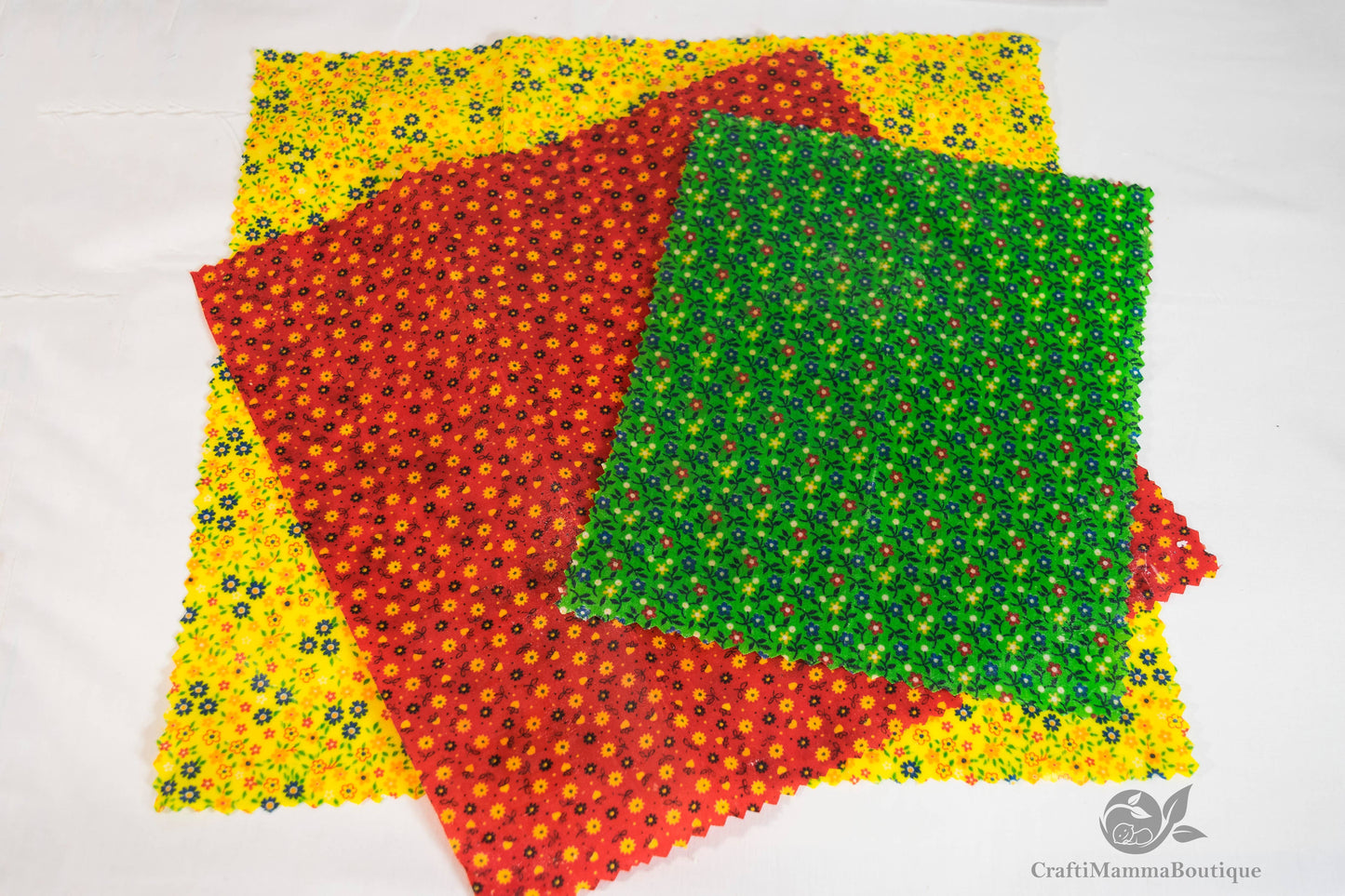 3 PACK Beeswax Food Wrap, Random Pattern, eco friendly