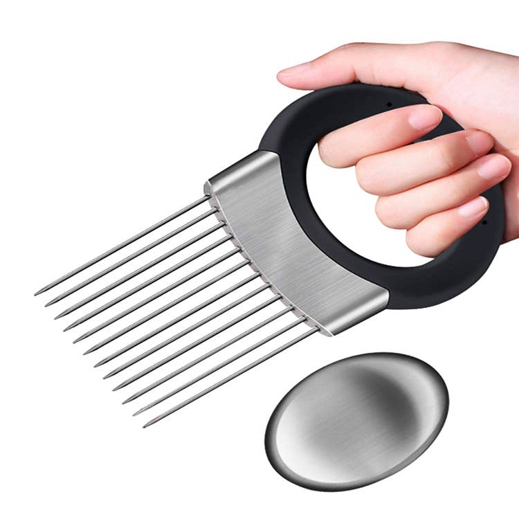 Onion Cutter Vegetable Chopper, Stainless Steel Tomato: 1 Set