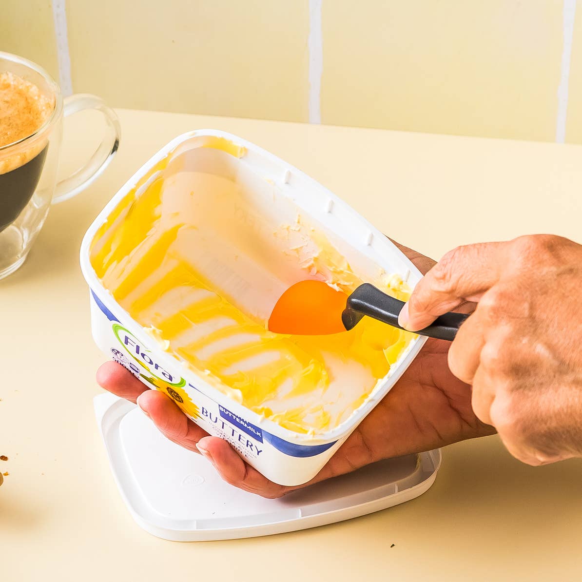 Mini Supoon® - Silicone Jar Spoon that Scrapes Clean: Dreamfarm Blue
