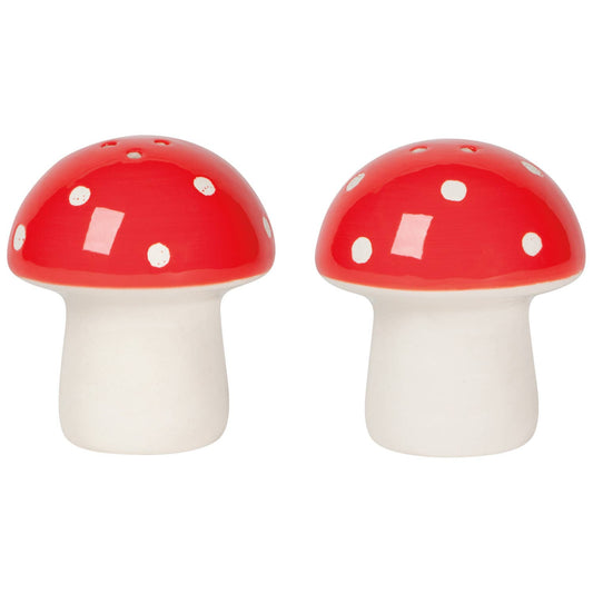 Toadstool Salt and Pepper Shakers Set of 2: Red