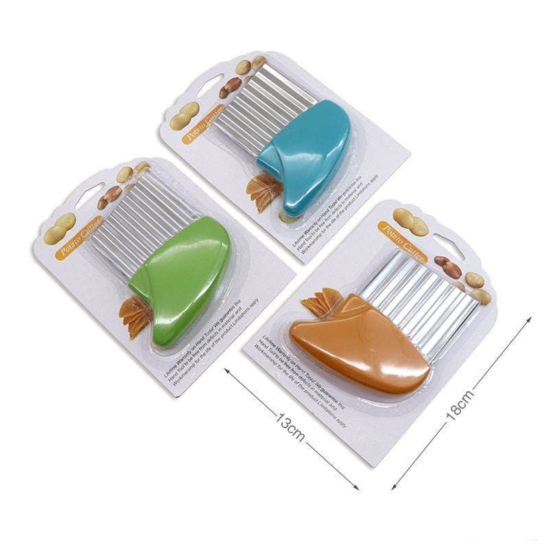 Crinkle cutter for any Vegetable potato chip cutter Stainles: 1 Pack(Mix & Match Colors)