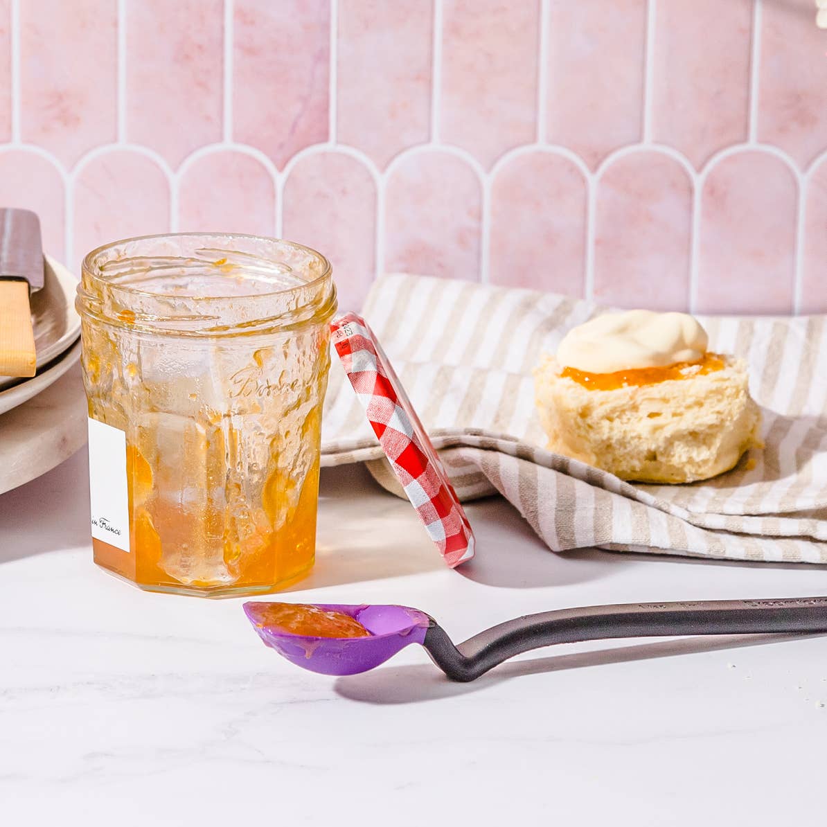 Mini Supoon® - Silicone Jar Spoon that Scrapes Clean: Dreamfarm Blue