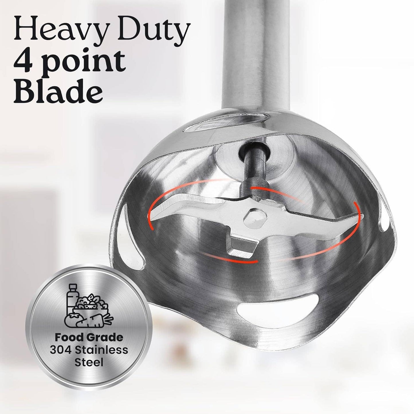 Powerful Immersion Blender Handheld - 800W  : Gray