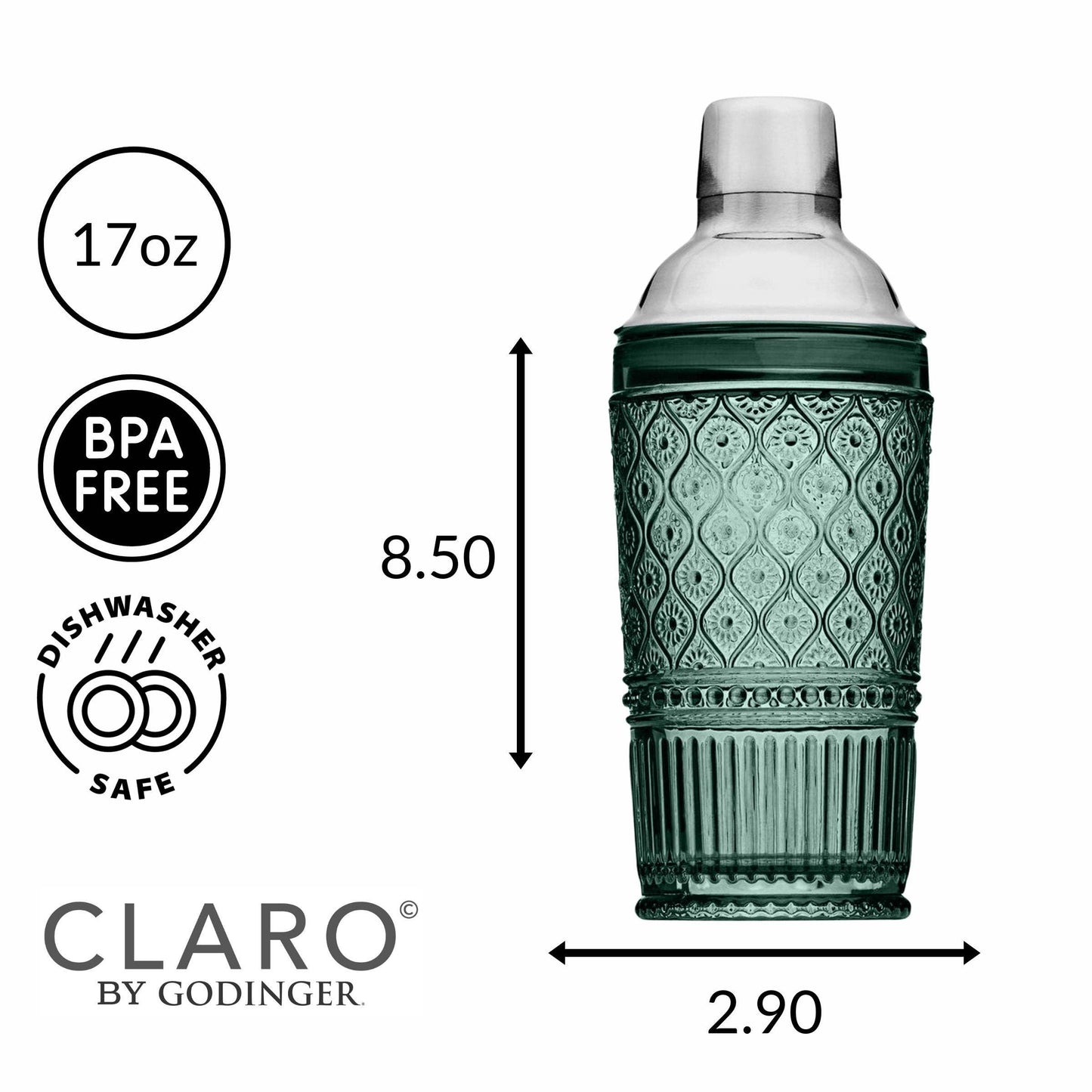 Claro Dark Green Cocktail Shaker
