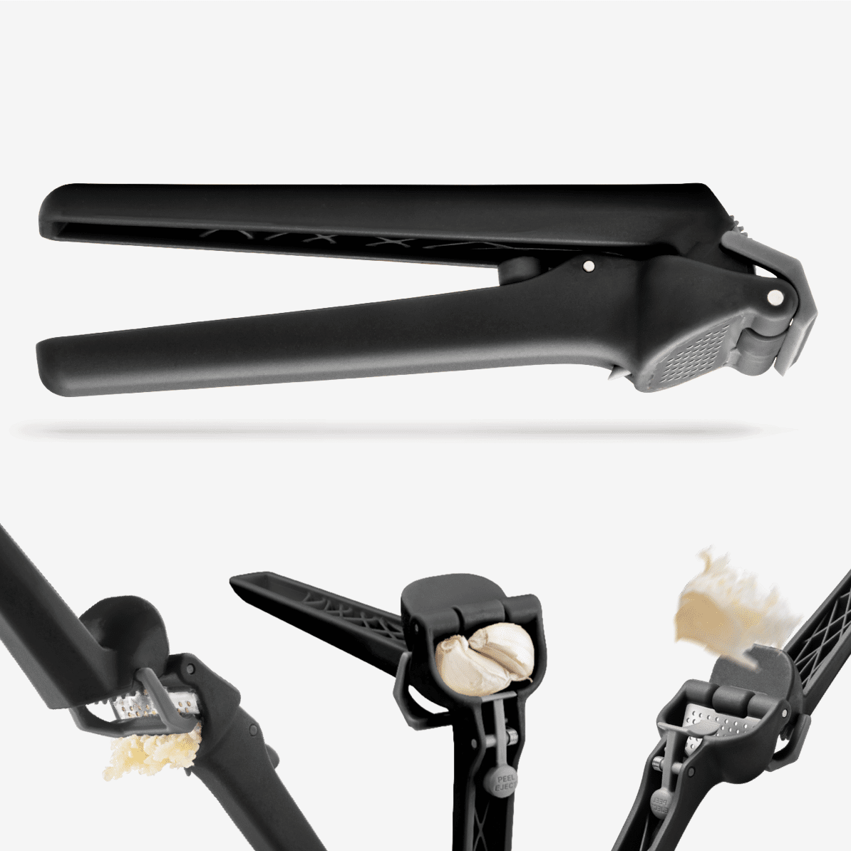 Garject Lite® - Self-cleaning Garlic Press: Black
