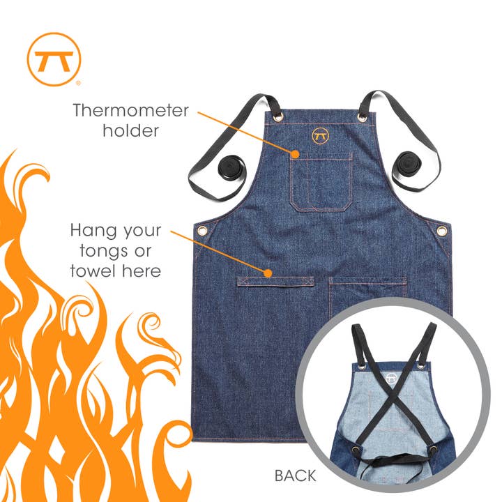 Blue Denim Griller's Apron, One Size Fits Most